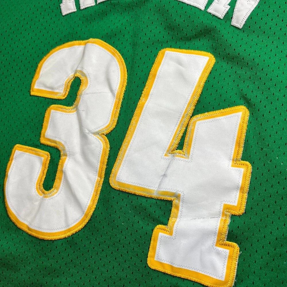 Adidas Seattle SuperSonics Ray Allen 34 NBA Jersey Green Yellow Mens Medium +2